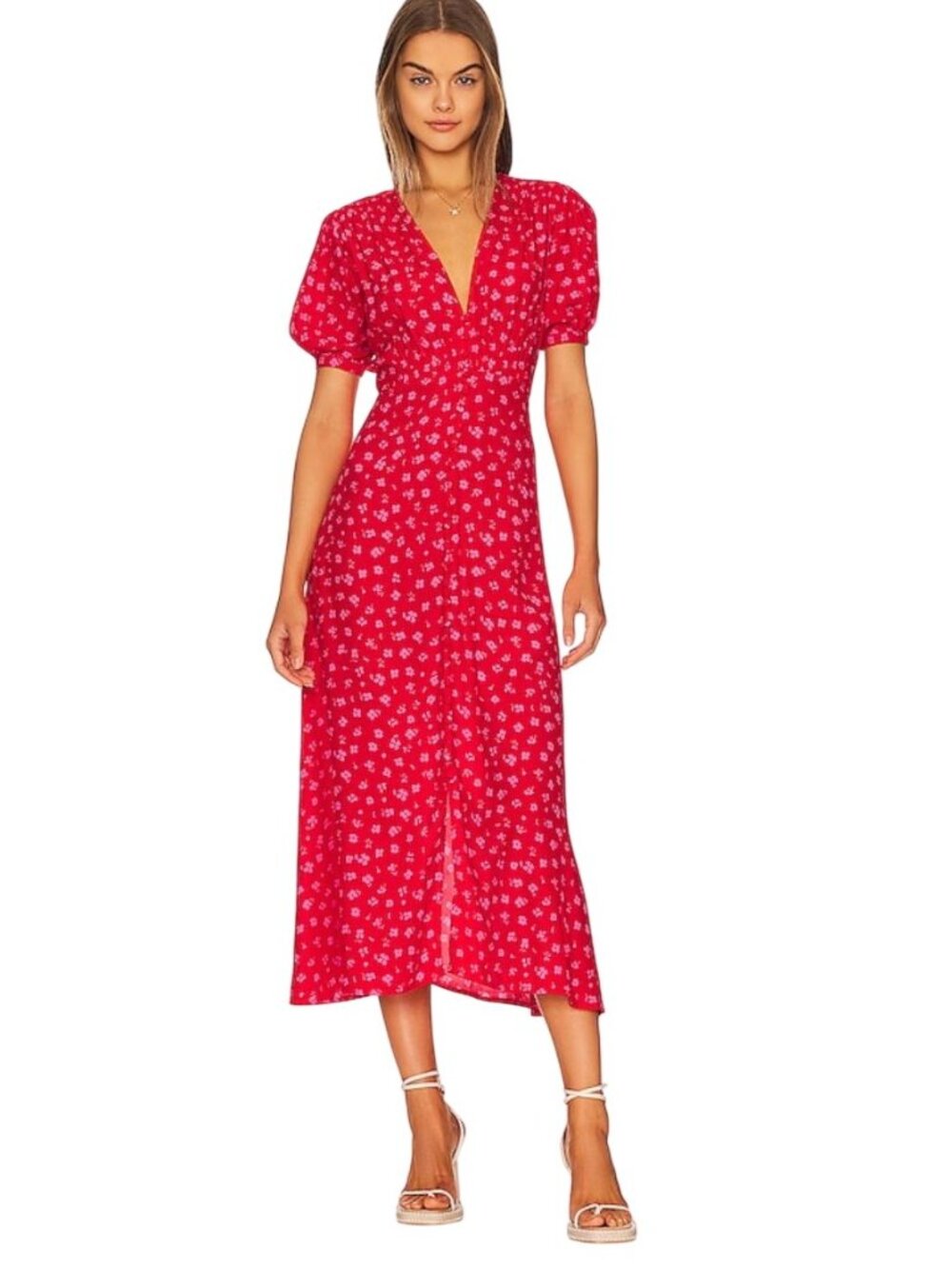 FAITHFULL THE BRAND Bellavista Midi Dress Sunset Floral Print NWT - Size XS